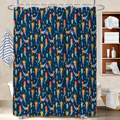 Voile de douche polyester 180x180 moderne rideau imperméable pour nouvelle déco pour la rentrée (1/5)