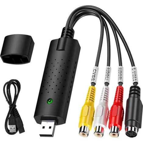USB Convertisseur Video Audio VHS VCR Hi8 Mini DV vers Analogique Numérique, Audio Vidéo USB Carte de Capture Transfère Numérique pour Windows 11/10/8/7 / XP/Vista (1/5)