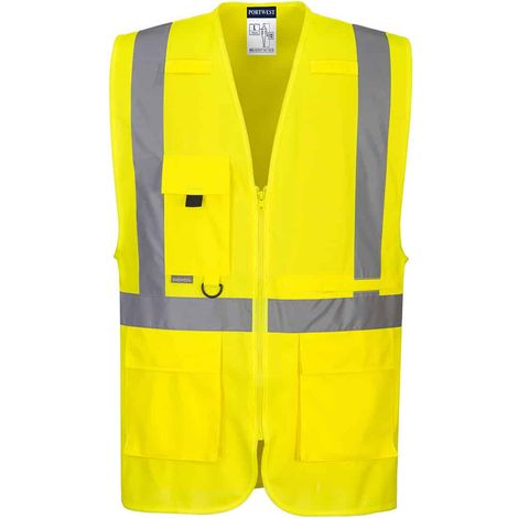 Executive Hochsichtbarkeitsweste mit Tablet-Tasche Farbe: Gelb Größe: XL - Portwest