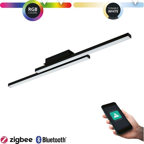 Plafoniera Contemporanea Fraioli-Z Alluminio Nero 2 Luci Led Integrato 17W (1/4)