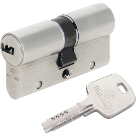 Bricard 18003 Cylindre de serrure double entrée Serial Xp 35+35 Nickelé (1/4)