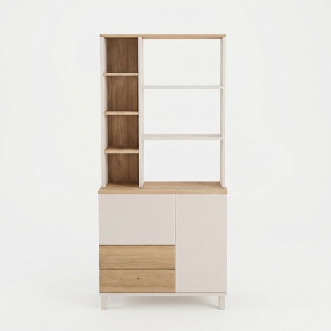 Libreria in legno "Mood" - 85,2 x 187,8 x 35 cm - Sabbia / Rovere (1/5)