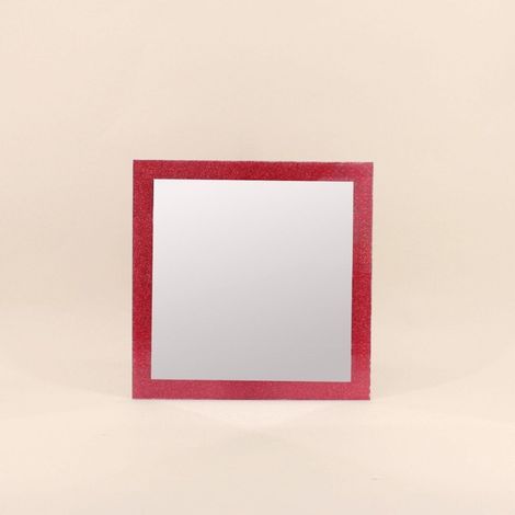 Miroir rose pailleté 35x35cm