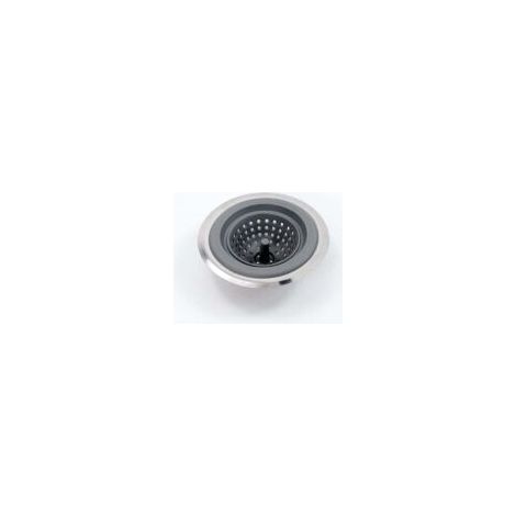 Scarico a canaletta, filtro per rifiuti, filtro per rifiuti per lavello, scarico per lavabo, filtro per rifiuti in acciaio inox + silicone, rete di drenaggio, vassoio in acciaio inox, bagno, cucina, s