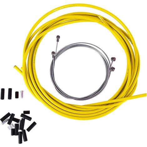 Kit de câbles et gaines pour freins et dérailleurs vélo - Accessoires cyclisme (jaune) (1/5)