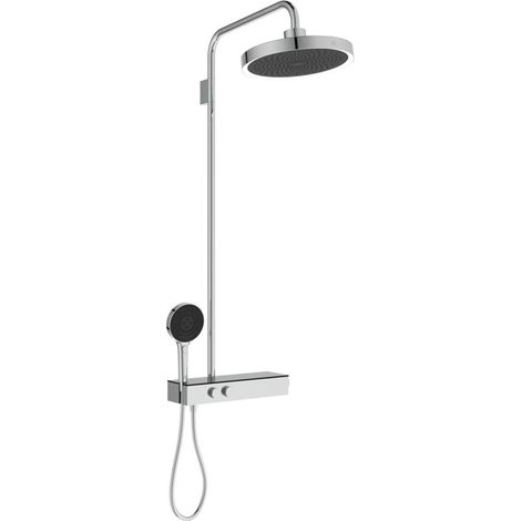 IS Duschsystem CTherm Solos m.Brauseth. mit LED-Leuchtring Chrom