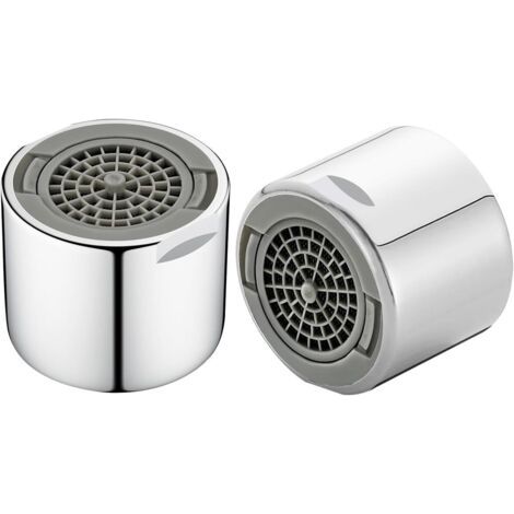 Set of 2 FM22 brass aerator valves, adjustable water outlet angle, cleaning tap nozzle, removable cleaning filter, for taps, low noise water, aerated water (1/5)