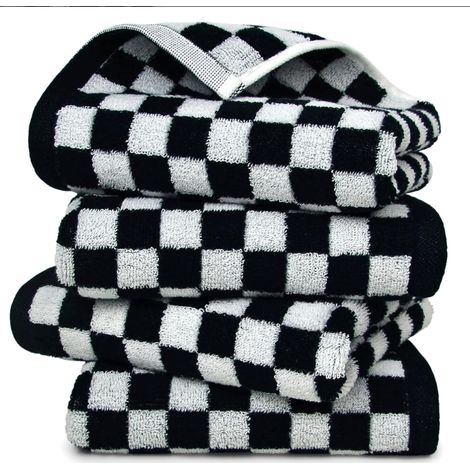 Juego de 4 toallas de mano decorativas de algodón para cocina, baño y ducha – Estampado a cuadros – Encantador estilo rústico, unisex – Dimensiones: 34 x 7 cm (1/5)