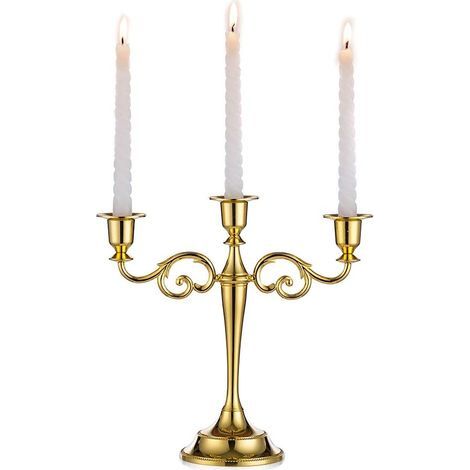 bougeoirs en alliage de zinc pour mariage, bougies de table à manger (1/5)