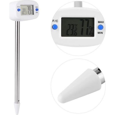 Stainless Steel Soil Thermometer, High-Precision Mini Electronic Hygrometer, Temperature and Humidity Tester (1/4)