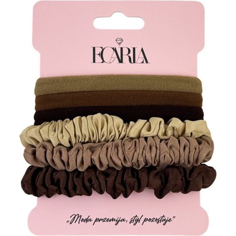 Conjunto de 6 diademas en 1 con insignia, tonos marrón y crema GUM153K