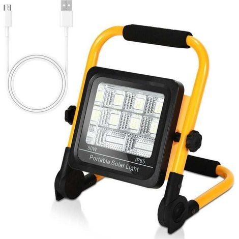 Projecteur LED Rechargeable 50W Batterie 6600mAh Camping Bricolage USB Lampe RechargeableALOVZE Projecteur LED Rechargeable 50W Batterie 6600mAh Camping Bricolage USB Lampe Rechargeable (1/4)