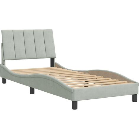 Giroletto senza Materasso Hanko Grigio Chiaro 80x200 cm Velluto vidaXL (1/4)