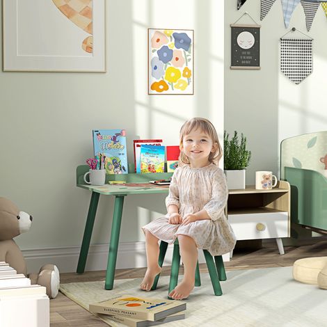 Table Enfants Chaise Bureau Bibliothèque Salle Jeux Article Enfant +3 ans Verte