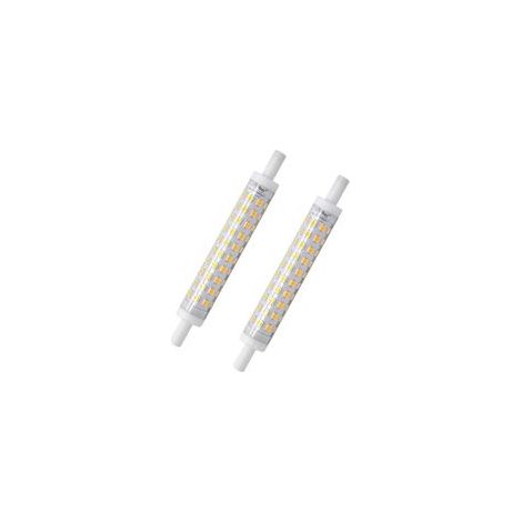 Lot de 2 ampoules LED R7s - 118 mm - Blanc chaud - 3000 K - Ampoule J118 - 10 W - Remplace une ampoule halogène de 80 W - Pas de scintillement - 230 V CA - 800 lm - 360 ° [Classe énergétique A++]