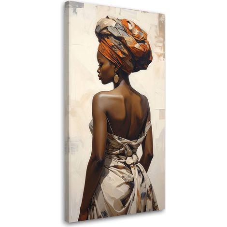 Quadro su tela, Donna africana, 40x80 (1/5)