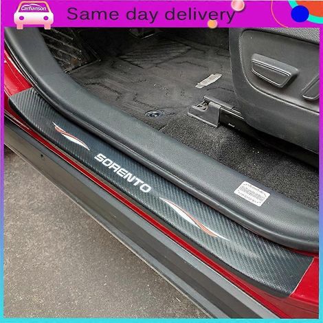 Accessoires automobiles pour Kia Sorento : protection de seuil de porte en cuir texturé fibre de carbone ( ) (1/5)