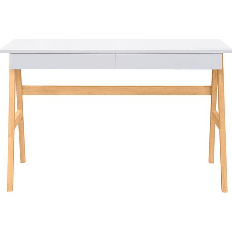 Design-Schreibtisch Weiß und Holz BROOK