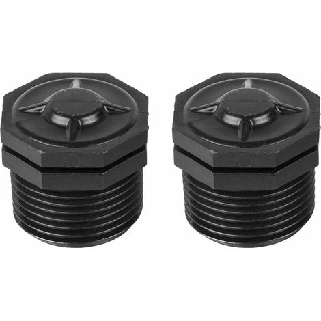 2x Bouchon mâle 1 PVC plastique à visser tuyau raccord pulvérisateur arrosage capuchon (1/3)
