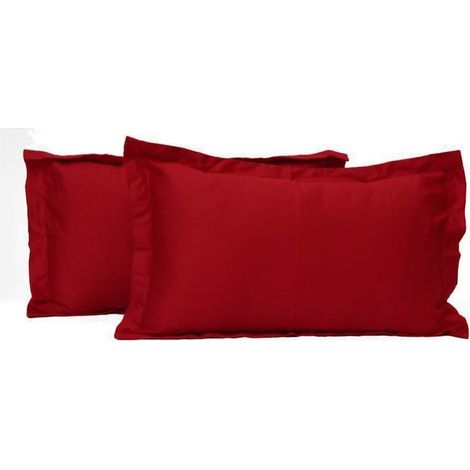 Lot de 2 taies d'oreiller Damask Satin DeLux - 100 % coton, 70 x 70 cm, rouge (1/4)