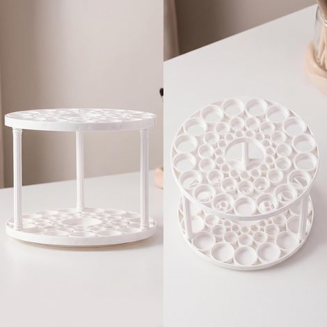 Este estante de almacenamiento giratorio de 360° (1 pieza) es perfecto para guardar material de arte, pinceles y cosméticos (blanco). (1/5)