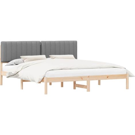 Maison Exclusive - Letto con Testiera Rivestita Grigio chiaro 180 x 200 cm