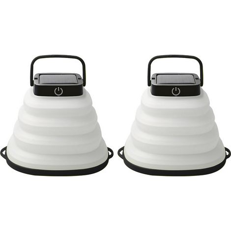 Lampe de camping pliable portable à énergie solaireétanche USBLampe de camping rechargeable à pendentif, lumière jaune,2Article (1/5)