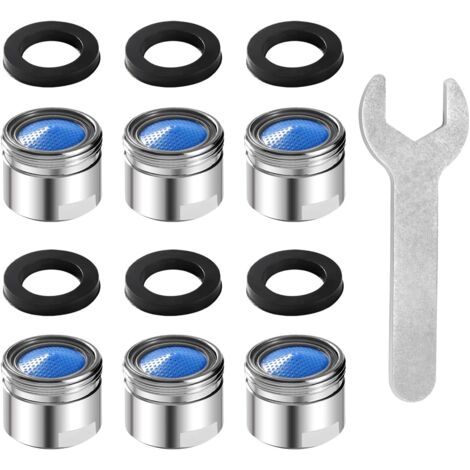 LaBlanc - Kit aeratore per rubinetto M18 da 6 pezzi, con 6 anelli di tenuta e 1 chiave, accessori per filtro rubinetto con filtro in ABS, per cucina e bagno (1/5)