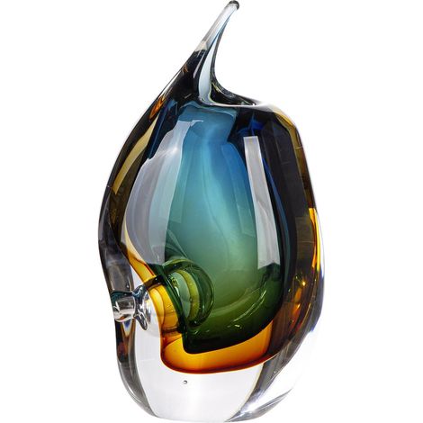 Vase en Verre imperméable en Verre Brillant Bleu/Marron/Vert/Transparent Hauteur 24 cm Largeur 13 cm (1/5)