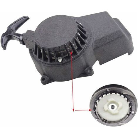 BUNTHAUS Démarreur en Aluminium Pédales de démarrage et pièces Noir Facile À Tirer À Rivet Remplacement pour 47CC 49cc Engrenage 2 Temps Boucle Pocket Bike Dirt Bike (1/5)