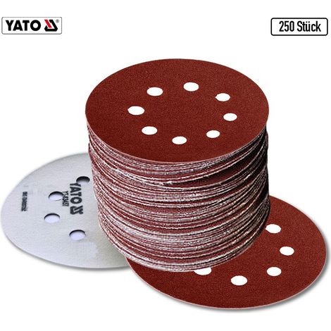 5 BIS 250 STÜCK Klett Schleifscheiben Haftschleifscheiben Schleifpapier gelocht +Ø 125 mm, P100, 250 Stück