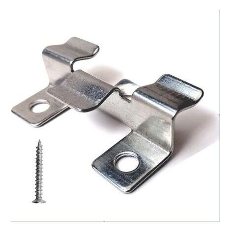 Lot de 100 clips de fixation pour terrasse en composite avec vis en acier inoxydable（hauteur 1 cm）