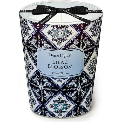 Bougies parfumées à une mèche - Bougie en cire de soja 6.7oz, parfum longue durée, décoration bohème aux textures naturelles et cadeaux de pendaison de crémaillère, Fleur de lilas (1/5)