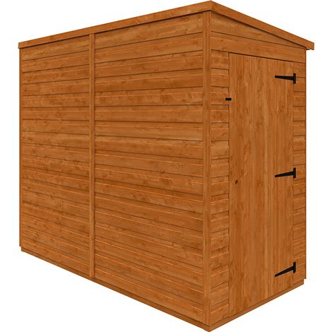 8x4 Flex Pent Windowless 12mm Flex - L238.8 x W115 x H203 cm - Solid Wood/Softwood/Pine - Burnt Orange