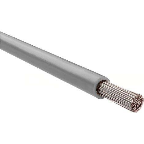HELU KABEL FÜNFNORM 1X6mm² AWG10 GY (grau) Einzelader grau AD 5,1mm Nennspannung Uo/U 450V/750V nach UL/CSA 600V - 1 Meter