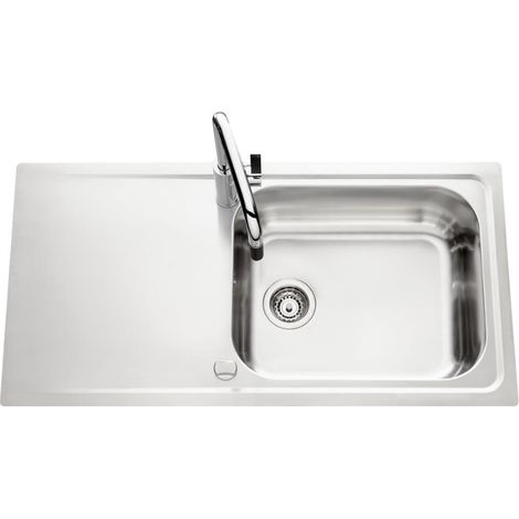 Évier de cuisine Inox lisse STROMBOLI - L 1010 x l 510 x P 205 mm - sous-meuble de 80 cm (1/4)