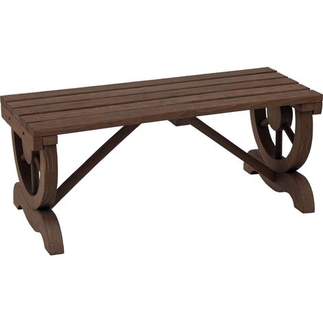Gartenbank Holz Wetterfest Sitzbank Gartenmöbel Rustikale Bank Natur 98 x 50 x 39,5 cm