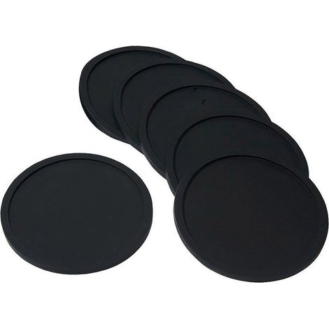 Sous-Verre En Silicone - Diamètre 10 cm - Protection Table Bois Comptoir Cuisine - Usage Multifonctionnel - Lot de 6