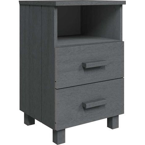 Maison Exclusive - Comodino HAMAR Grigio Scuro 40x35x62 cm Legno Massello di Pino (1/5)