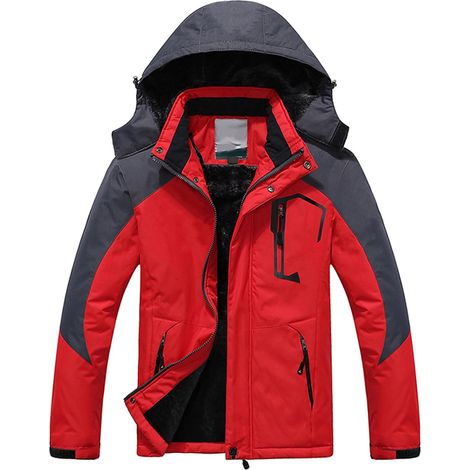 Veste de Montagne Coupe-vent pour Hommes, Veste de Ski Chaude d'hiver pour Camping Randonnée Snowboard Activités de Plein Air (XL) (1/5)
