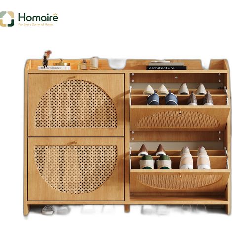 Flur- Garderobenschrank natur aus MDF 120 x 24 x 90 cm HOMAIRE (1/5)