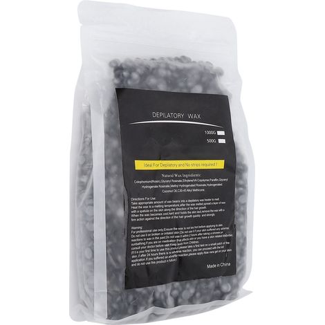 Cire dépilatoire indolore à base de billes de cire dure, 500 g, noire, pour une épilation intégrale du corps. (1/5)