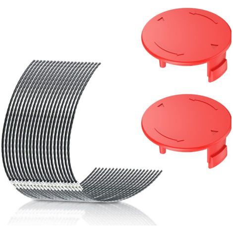 Paquete de 10 cables para cortacésped + 2 tapas de extremo, 3,5 mm de diámetro, carretes de repuesto para cortacéspedes, compatibles con los carretes de repuesto Bosch F016800431 AFS 23-3. (1/4)