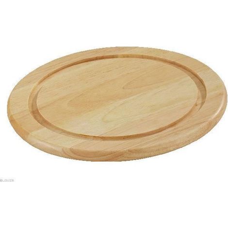 Planche À Découper - Bois De Caoutchouc - Ø 25 Cm - Pour Fromage Et Steak - 1 Pièce