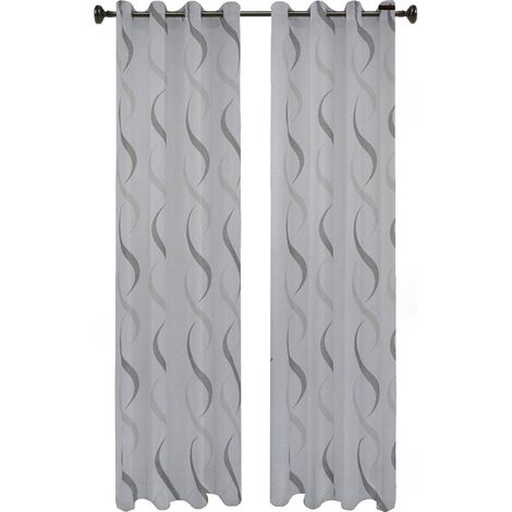 Tende Finestra con Occhielli 4 Cm a Pannello modello Debora 2Tende - Grigio