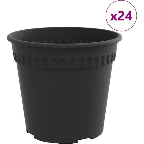 Maison Exclusive - Vaso Rotondo per Fiori 24 pcs Nero Ø 17 x 14 cm Plastica