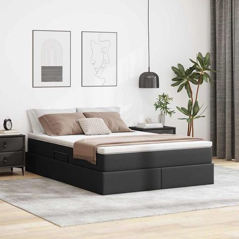 Cama con almacenamiento y colchón Negro 140 x 190 cm vidaXL (1/5)