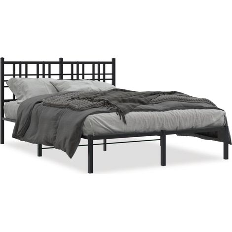 Maison Exclusive - Cadre de lit métal sans matelas avec tête de lit noir 120x190cm