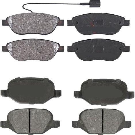 KIT PASTIGLIE FRENO ANTERIORI E POSTERIORI compatibile con FIAT PANDA (312,319) / PASTIGLIE FRENANTI AUTO OEM FDB4400,FDB4464 / SOSTITUZIONE DIRETTA / BASSA POLVERE / SILENZIOSO