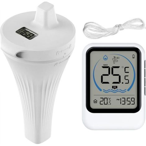 IP68 Wireless Floating Pool Thermometer with Temperature Sensor - LCD Screen - Wireless Digital Thermometer for Swimming Pool, Aquarium, Bathtub, Pond (1/5)